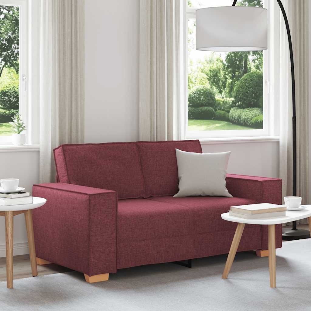 2-Sitzer Sofa Weinrot 120 cm Stoff