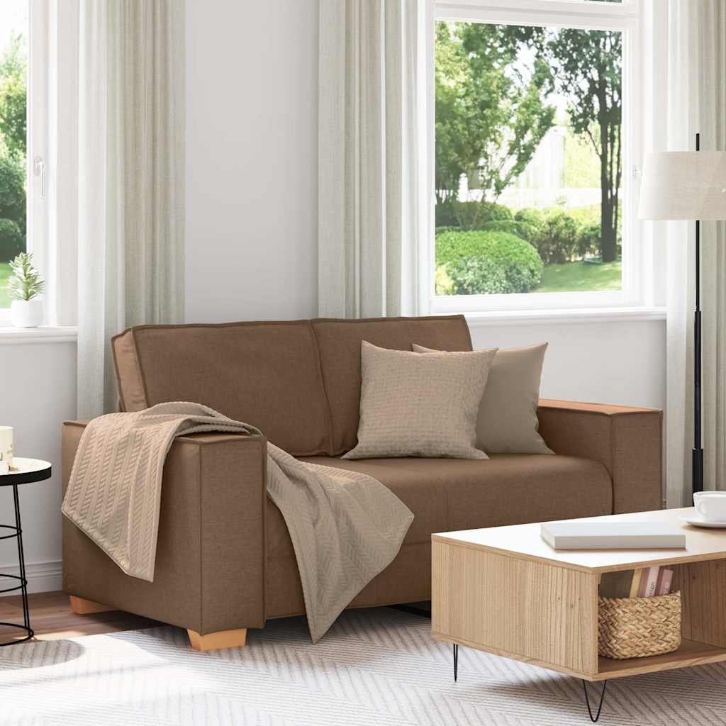 2-Sitzer Sofa Braun 120 cm Stoff