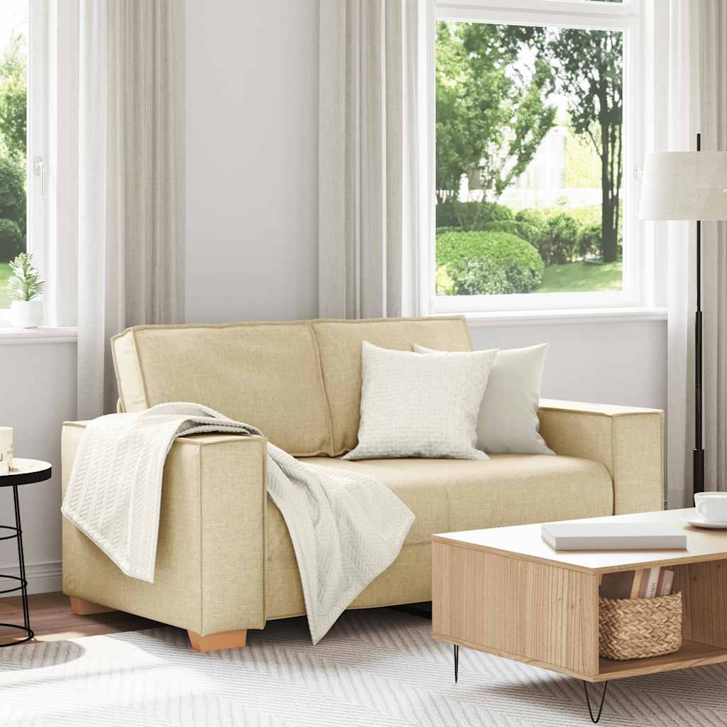 2-Sitzer Sofa Creme 120 cm Stoff