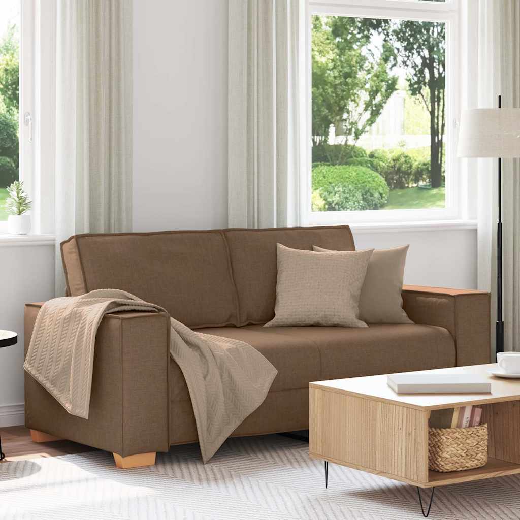 2-Sitzer Sofa Braun 140 cm Stoff