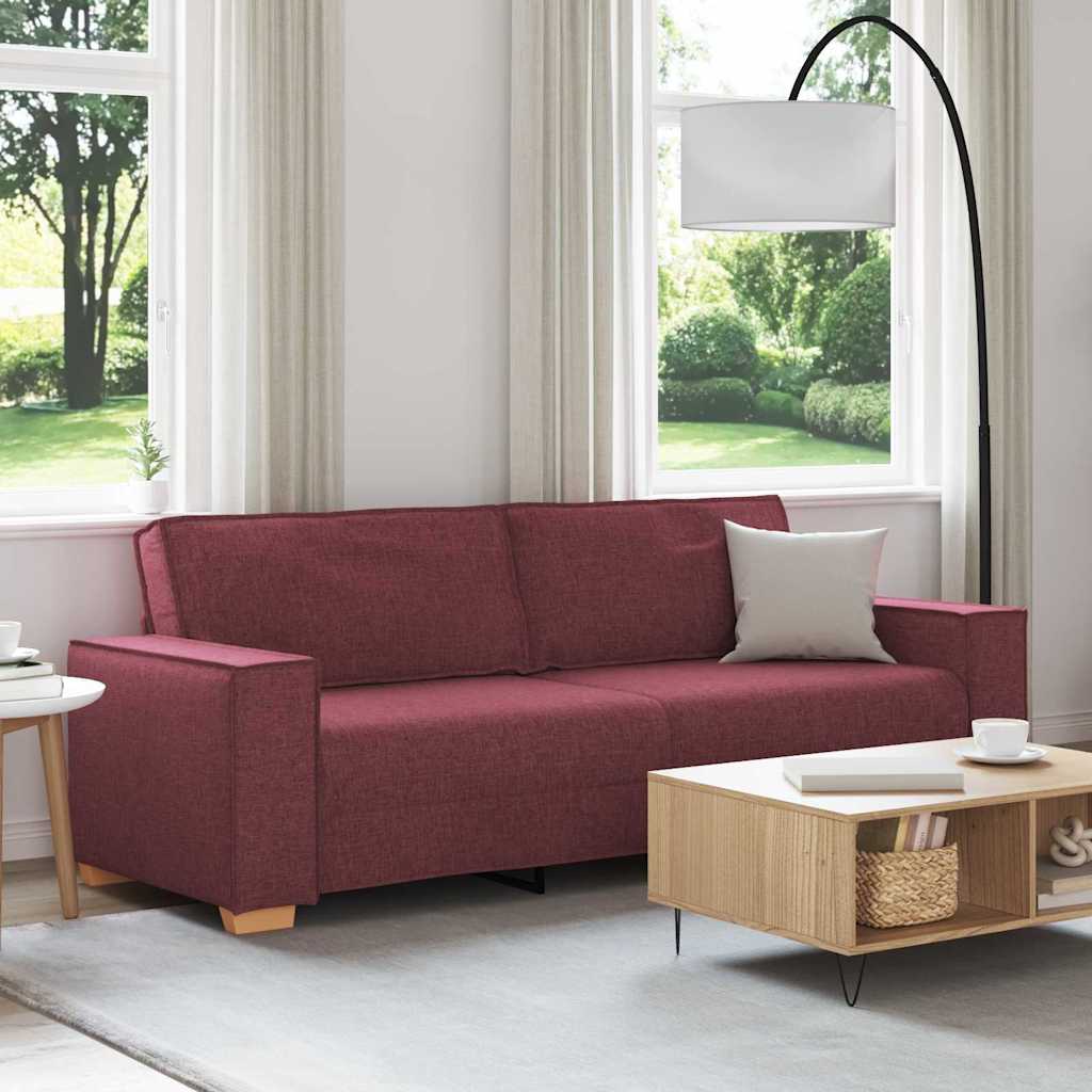 3-Sitzer-Sofa Weinrot 220 cm Stoff