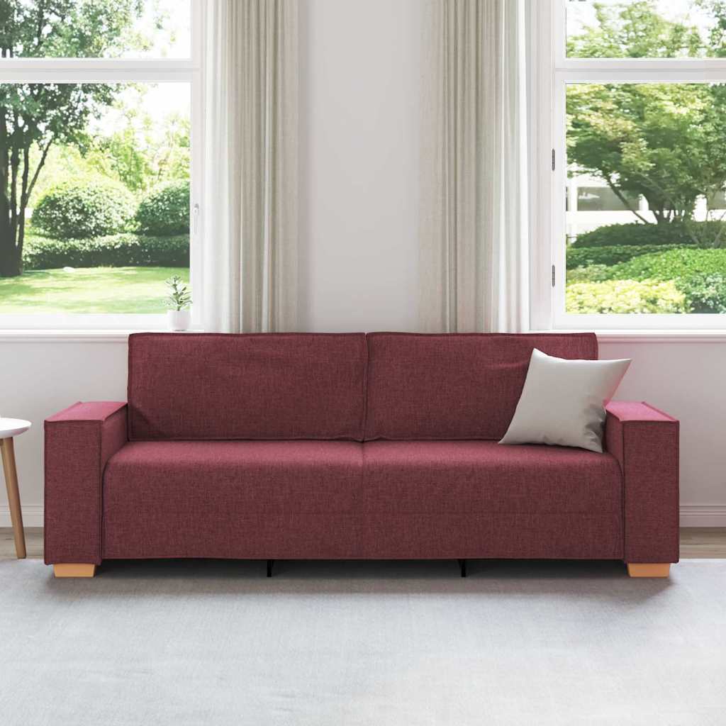 3-Sitzer-Sofa Weinrot 220 cm Stoff