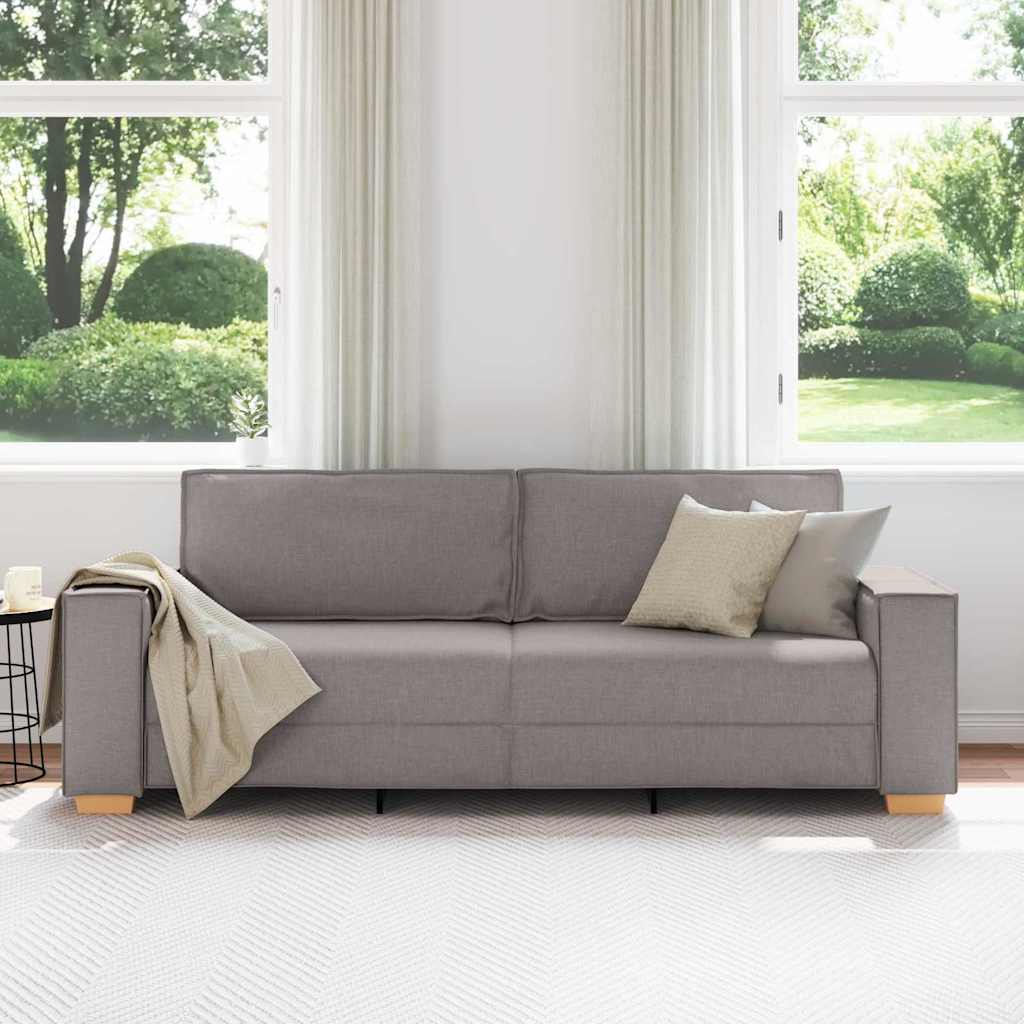 3-Sitzer-Sofa Taupe 220 cm Stoff