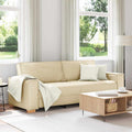 3-Sitzer-Sofa Creme 220 cm Stoff