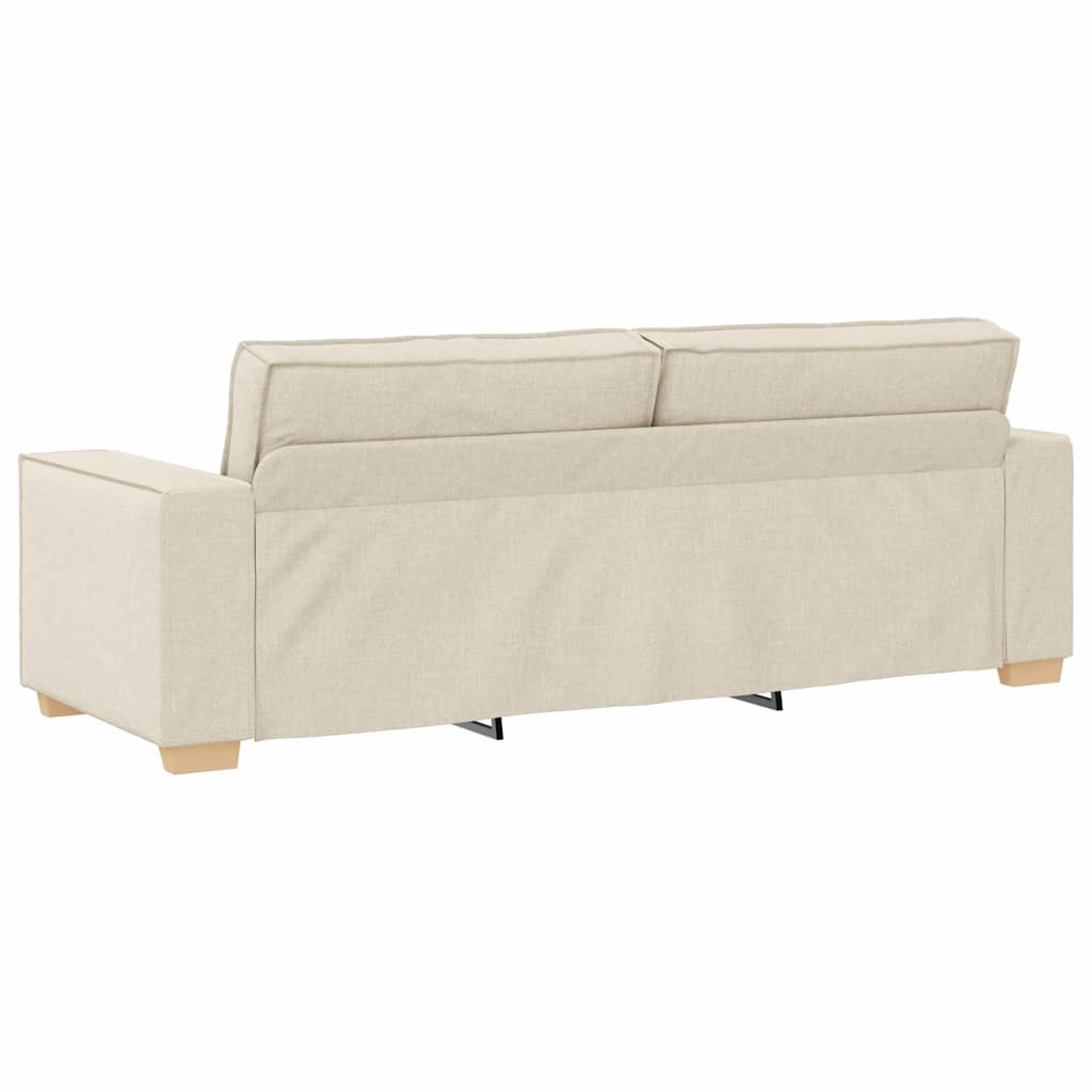 3-Sitzer-Sofa Beige 220 cm Leinenmischgewebe