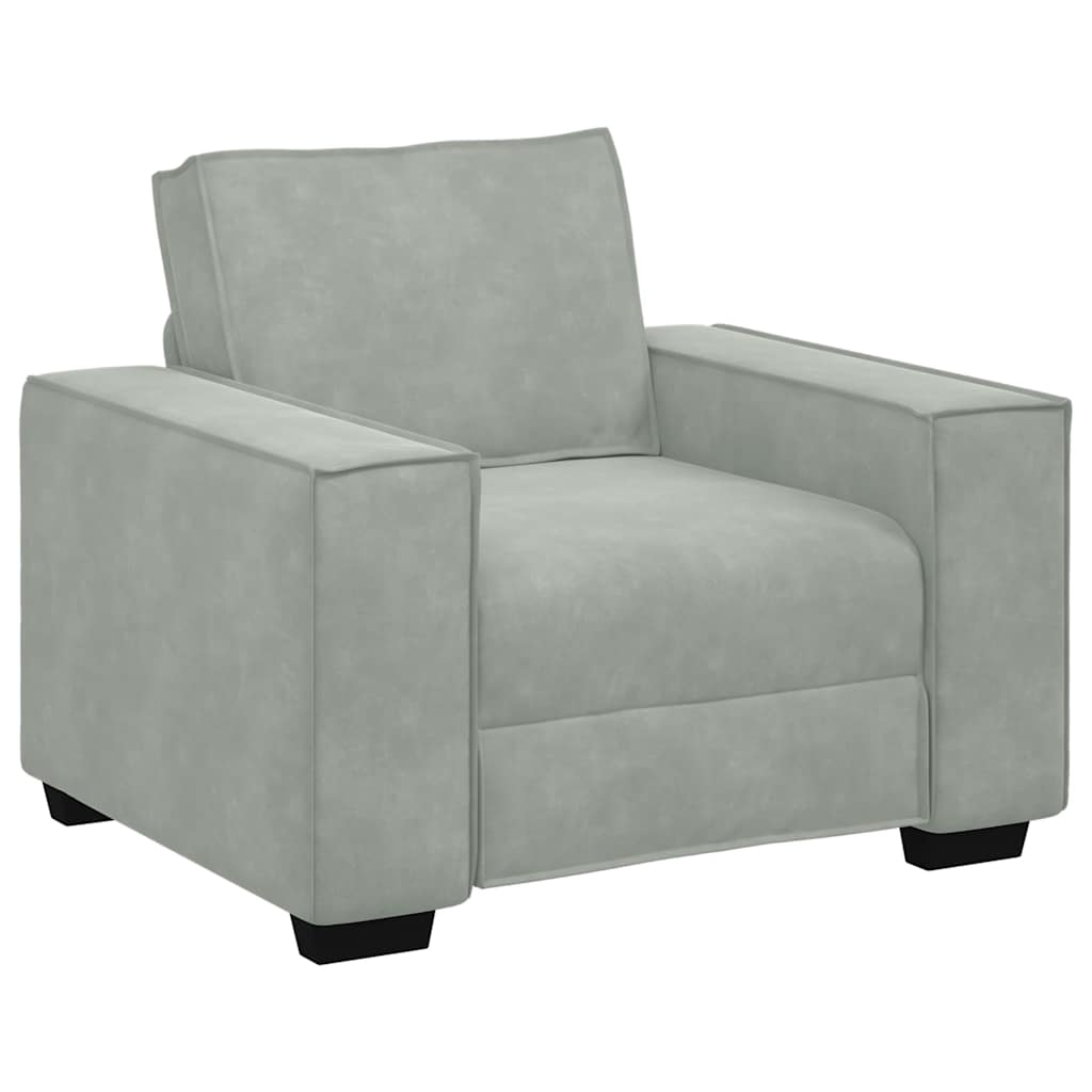 Sessel Hellgrau 100x78x84 cm Samt