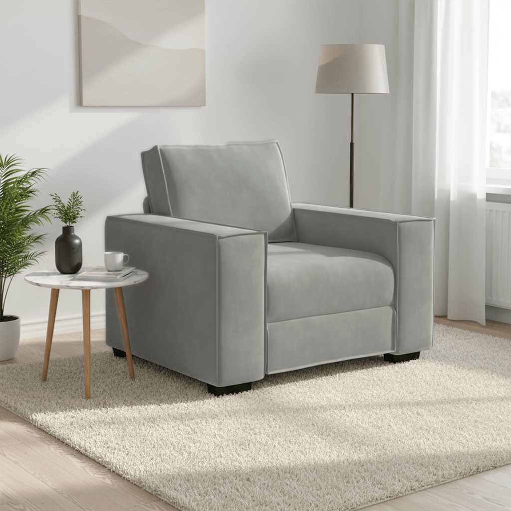 Sessel Hellgrau 100x78x84 cm Samt