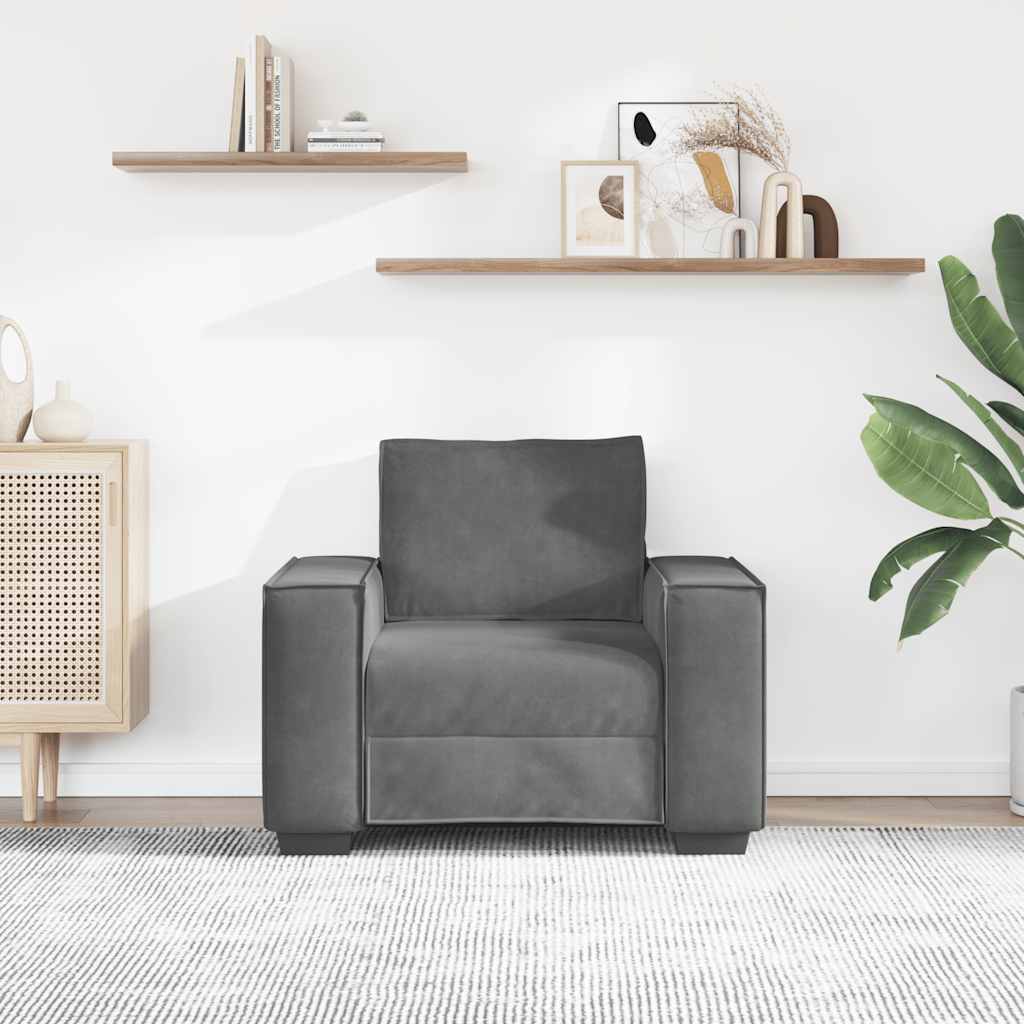 Sessel Dunkelgrau 100x78x84 cm Samt