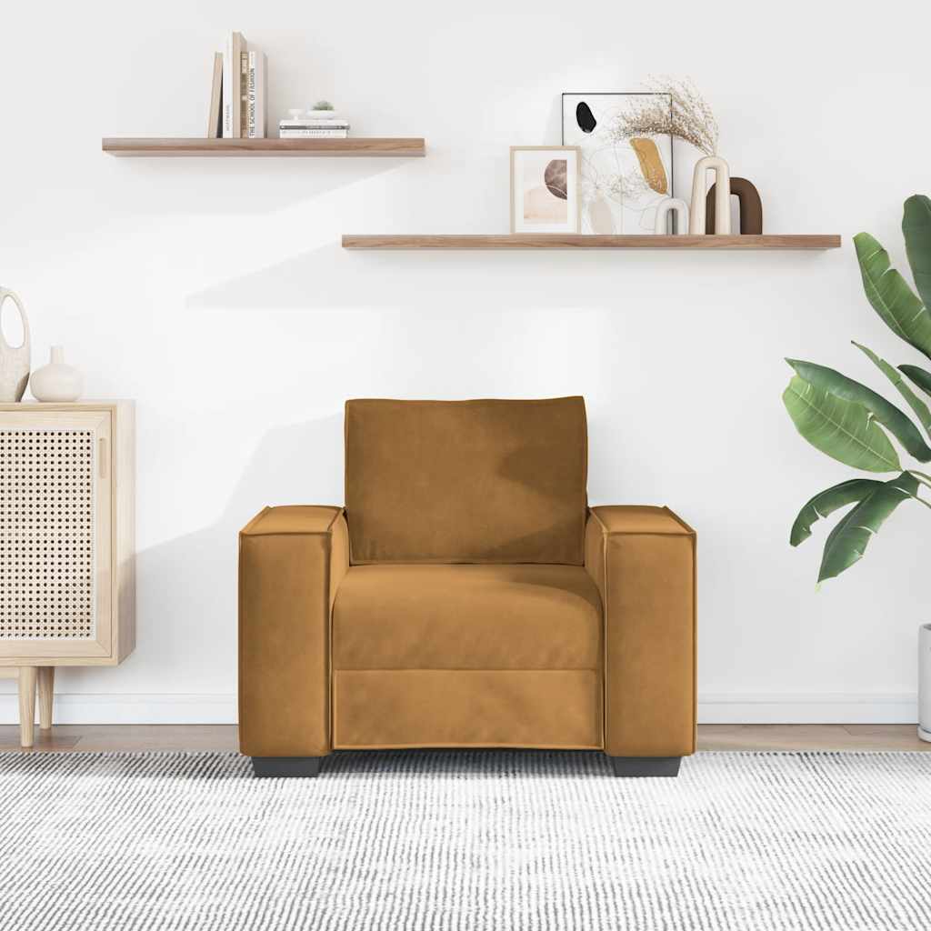 Sessel Braun 100x78x84 cm Samt