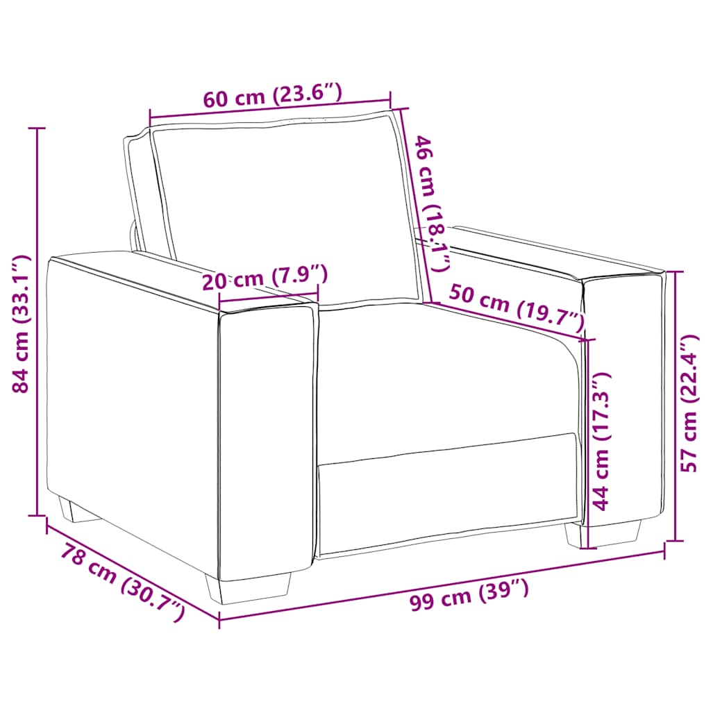 Sessel Braun 100x78x84 cm Samt