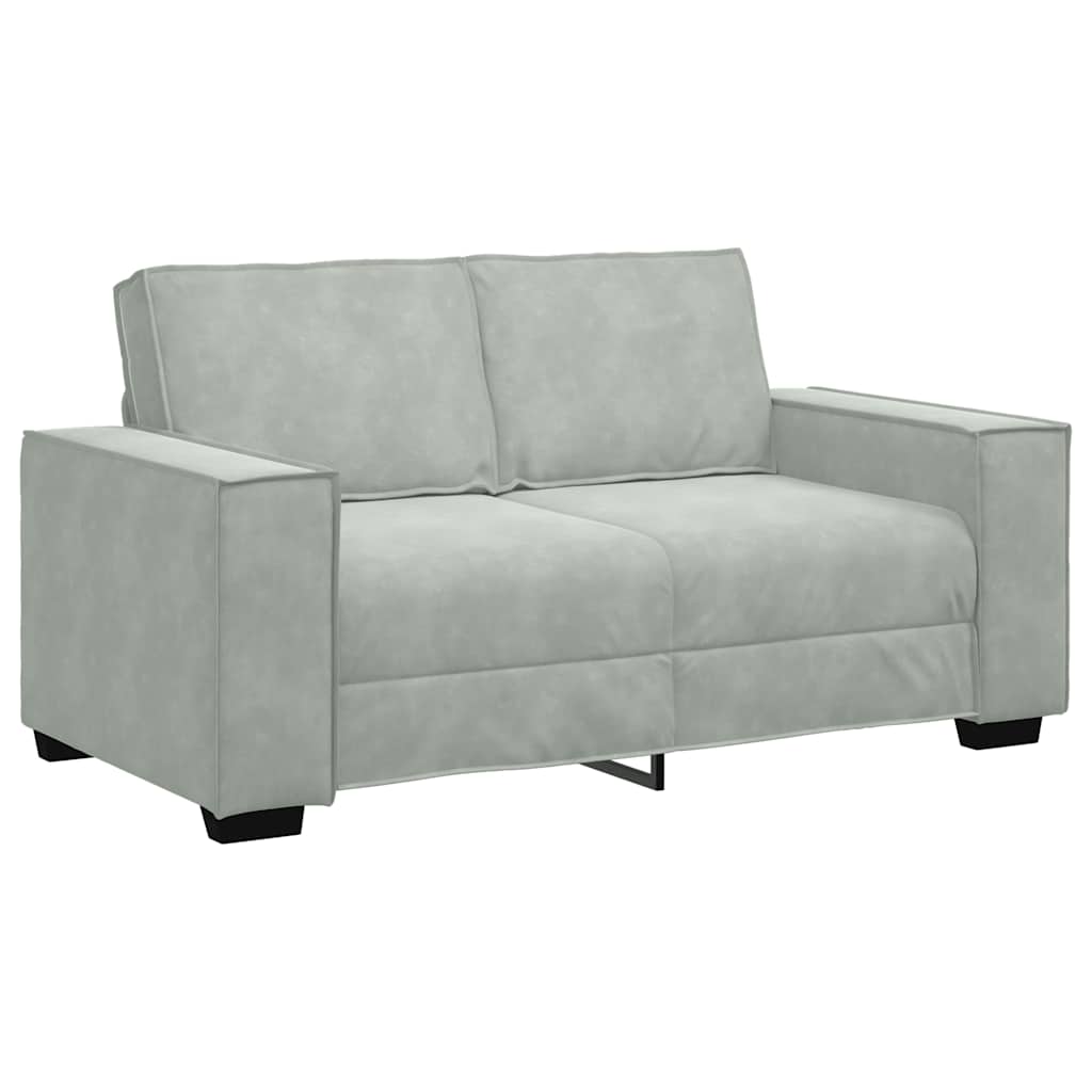 2-Sitzer-Sofa Hellgrau 160x78x84 cm Samt