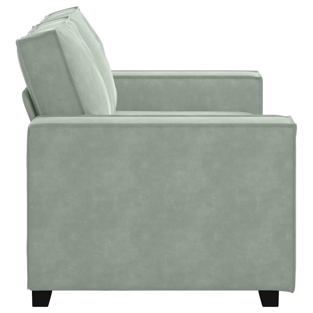 2-Sitzer-Sofa Hellgrau 160x78x84 cm Samt