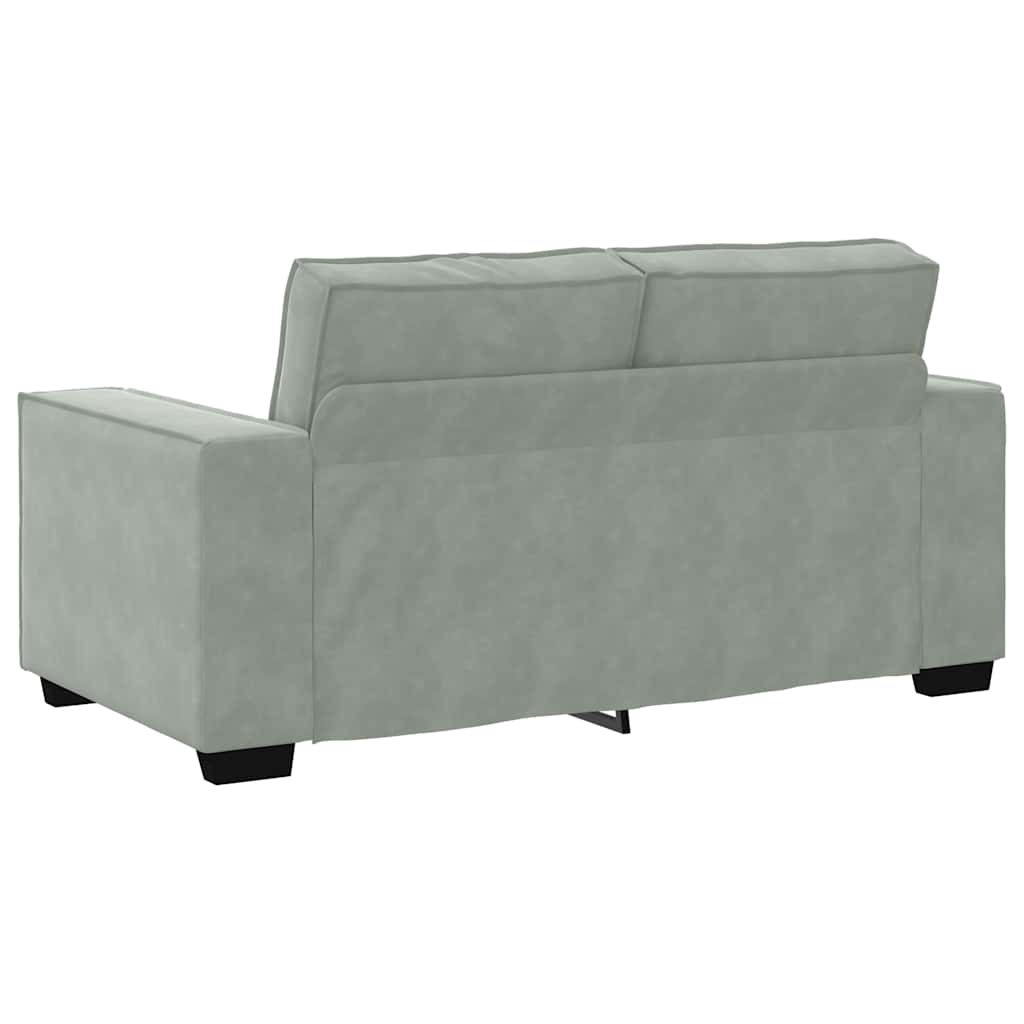 2-Sitzer-Sofa Hellgrau 160x78x84 cm Samt