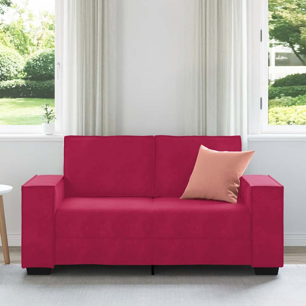 2-Sitzer-Sofa Weinrot 160x78x84 cm Samt