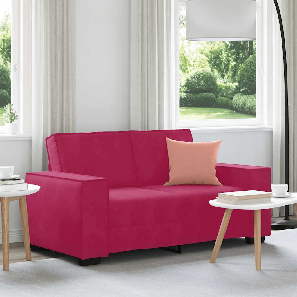 2-Sitzer-Sofa Weinrot 160x78x84 cm Samt