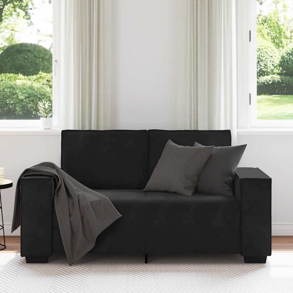 2-Sitzer-Sofa Schwarz 160x78x84 cm Samt