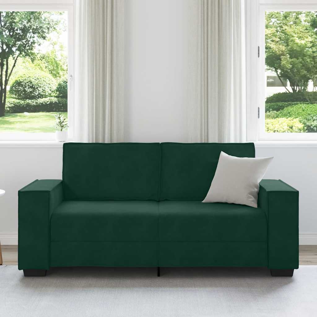 2-Sitzer-Sofa Dunkelgrün 180x78x84 cm Samt