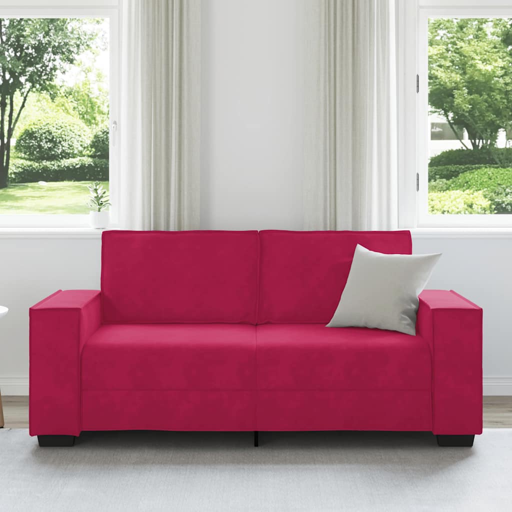 2-Sitzer-Sofa Weinrot 180x78x84 cm Samt