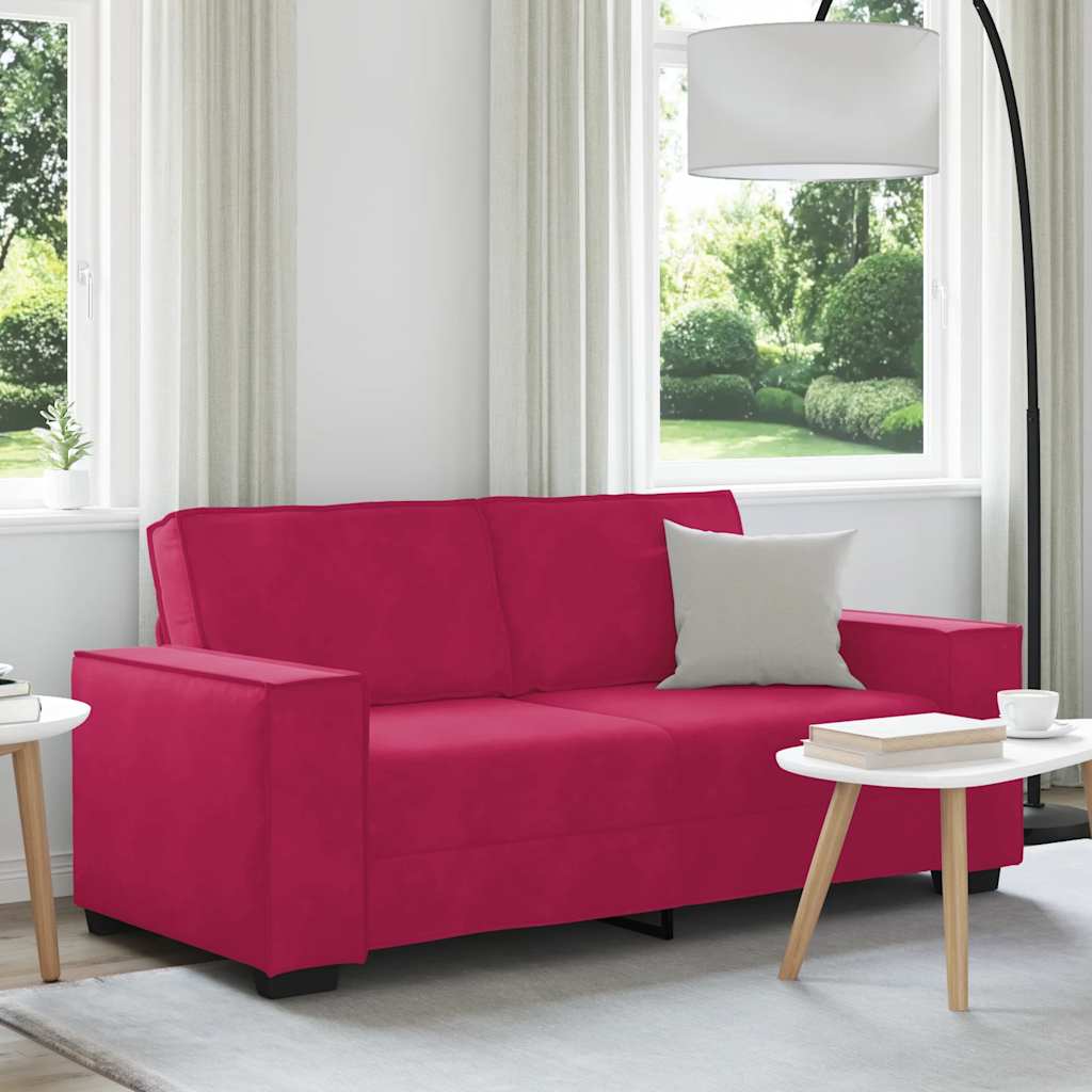 2-Sitzer-Sofa Weinrot 180x78x84 cm Samt