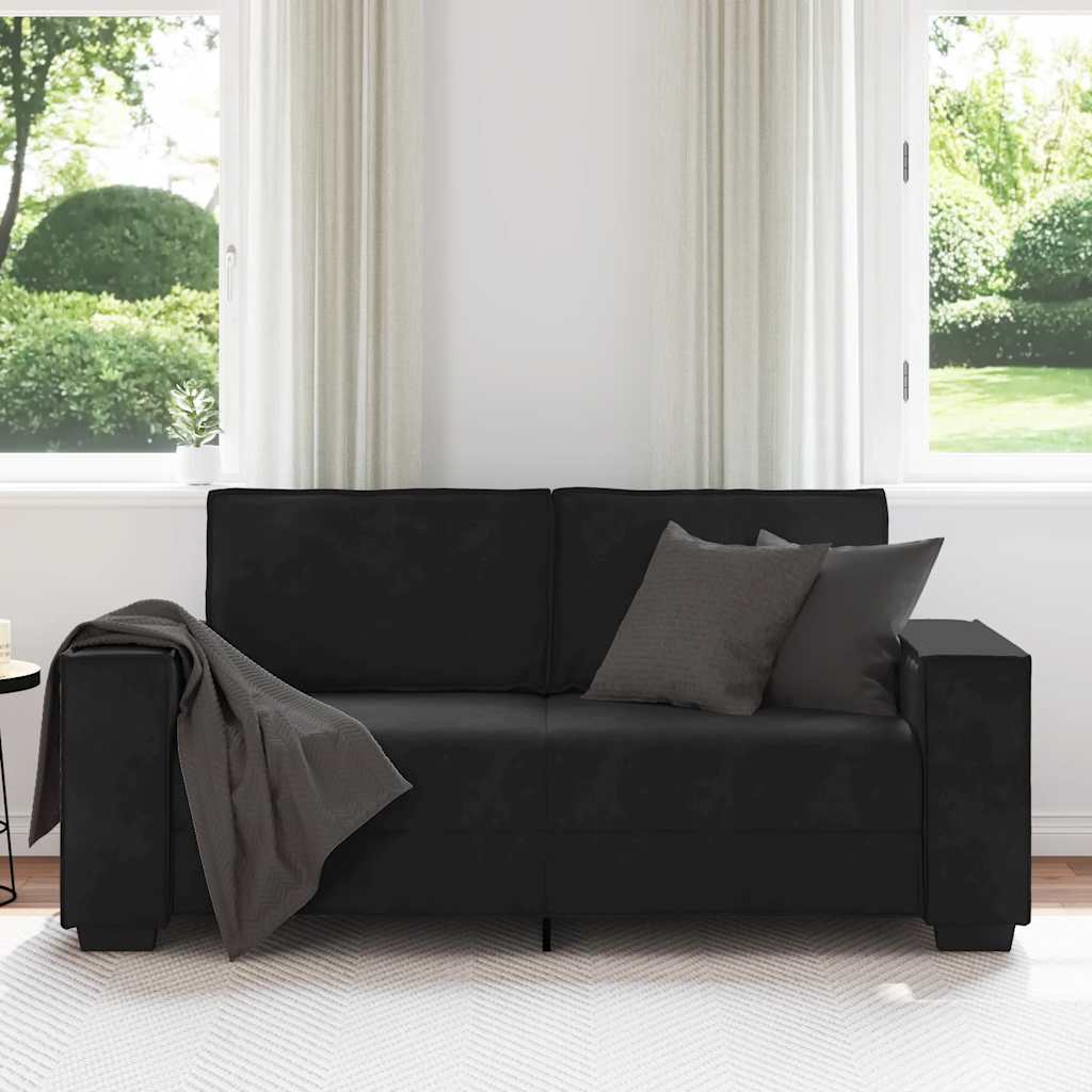2-Sitzer-Sofa Schwarz 180x78x84 cm Samt