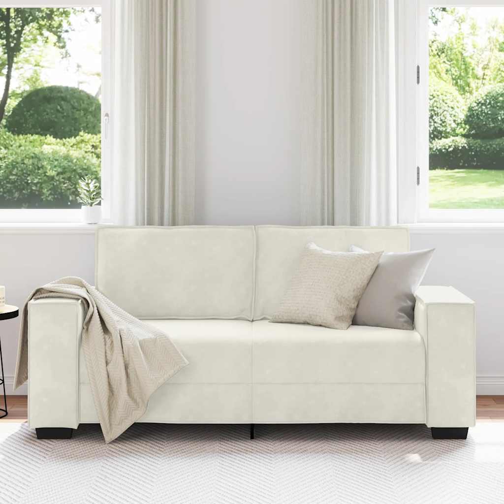 2-Sitzer-Sofa Creme 180x78x84 cm Samt