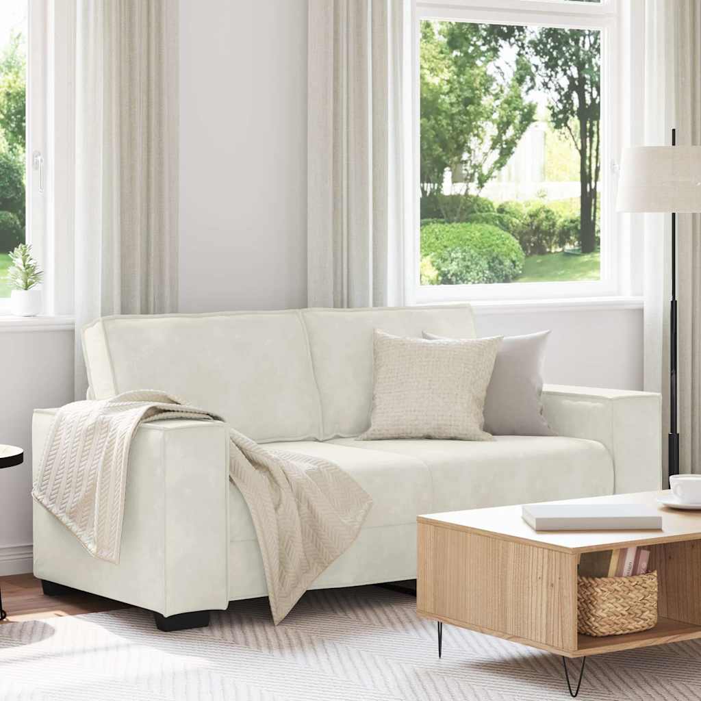 2-Sitzer-Sofa Creme 180x78x84 cm Samt