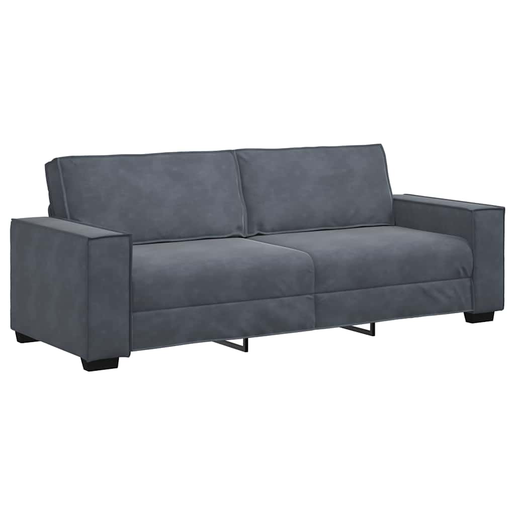 3-Sitzer-Sofa Dunkelgrau 220x78x84 cm Samt