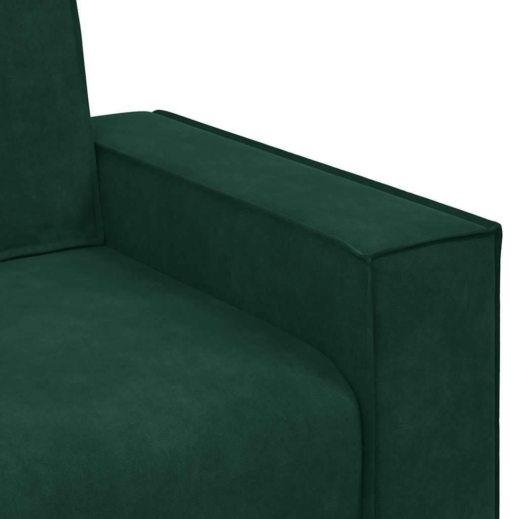 3-Sitzer-Sofa Dunkelgrün 220x78x84 cm Samt