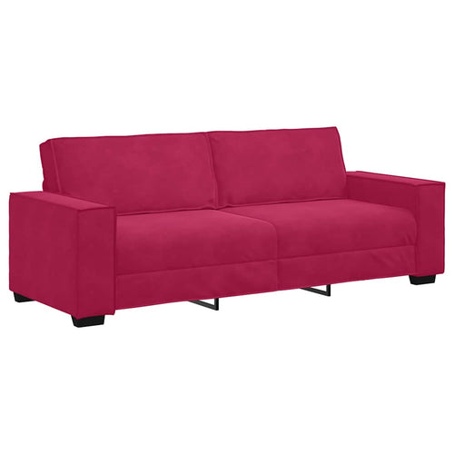 3-Sitzer-Sofa Weinrot 220x78x84 cm Samt