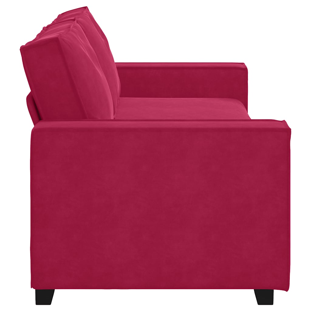 3-Sitzer-Sofa Weinrot 220x78x84 cm Samt