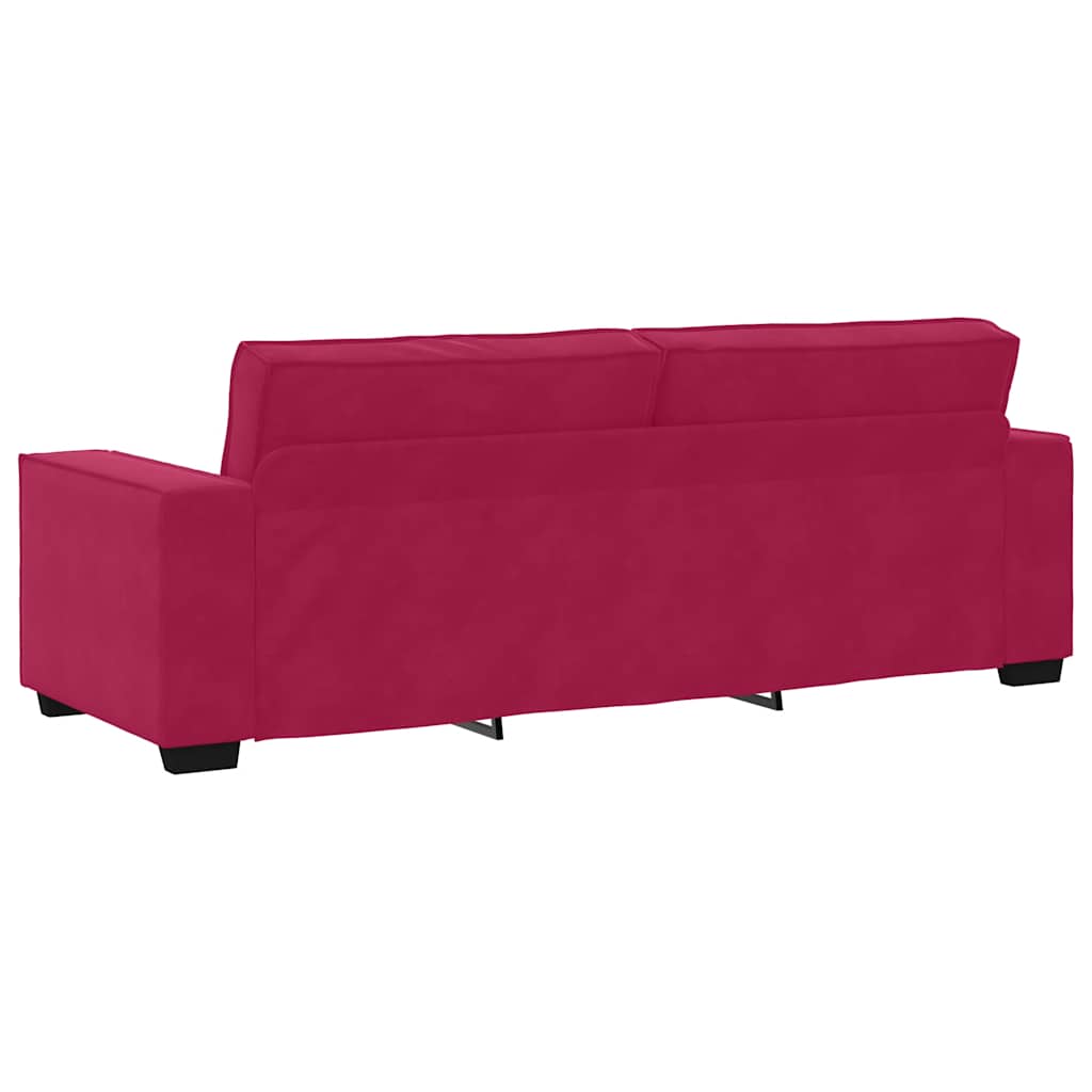3-Sitzer-Sofa Weinrot 220x78x84 cm Samt