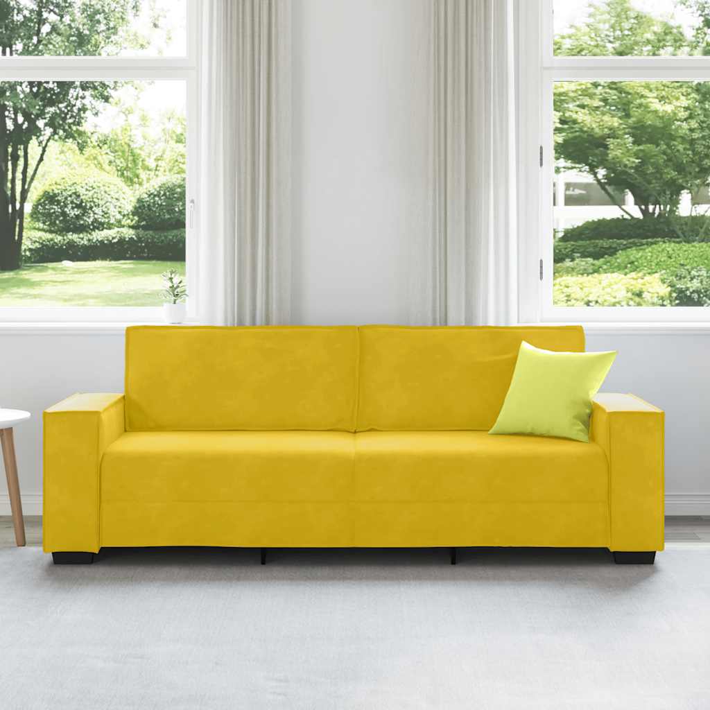 3-Sitzer-Sofa Gelb 220x78x84 cm Samt