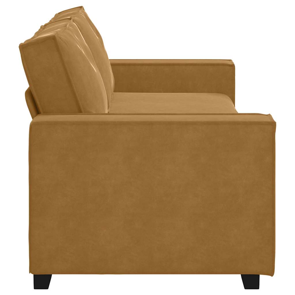 3-Sitzer-Sofa Braun 220x78x84 cm Samt