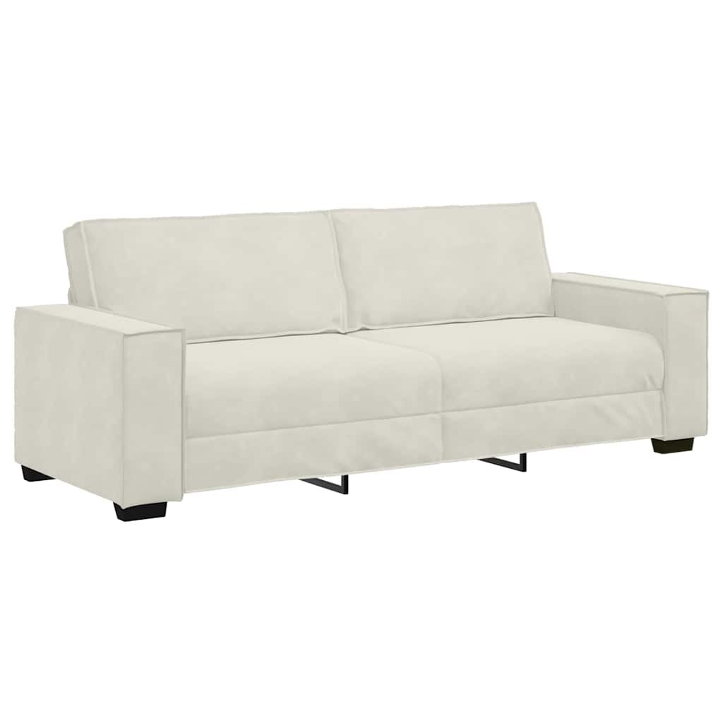 3-Sitzer-Sofa Creme 220x78x84 cm Samt