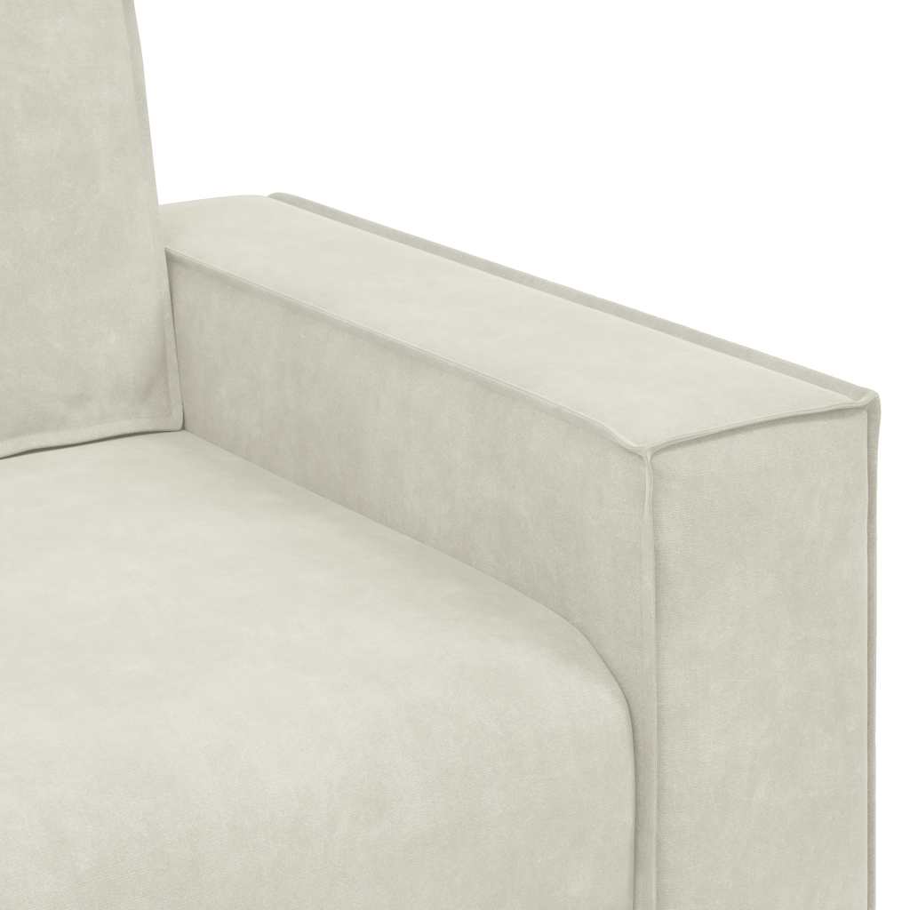 3-Sitzer-Sofa Creme 220x78x84 cm Samt