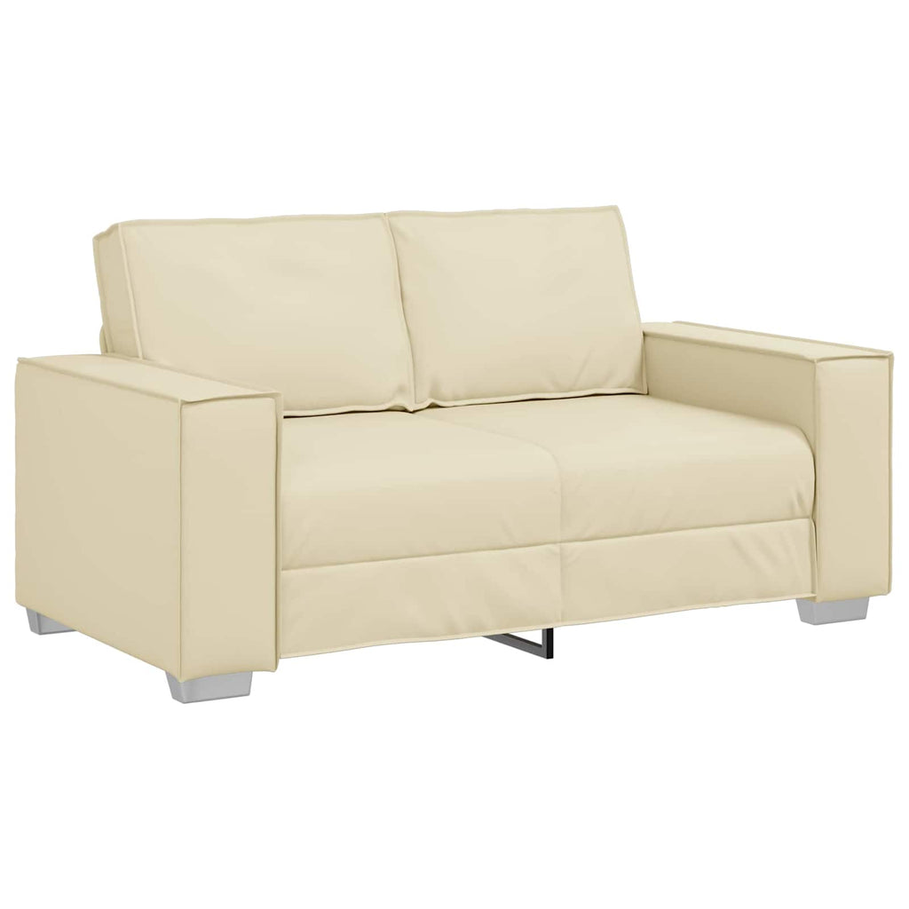 Zweisitzer-Sofa Creme 160 cm Kunstleder