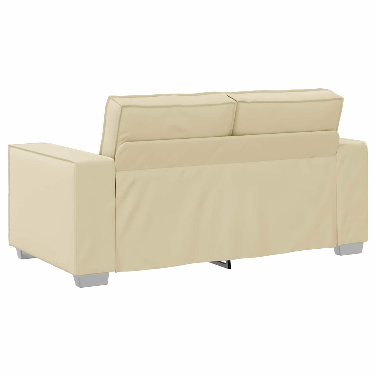 Zweisitzer-Sofa Creme 160 cm Kunstleder