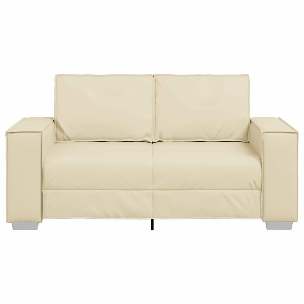 Zweisitzer-Sofa Creme 160 cm Kunstleder