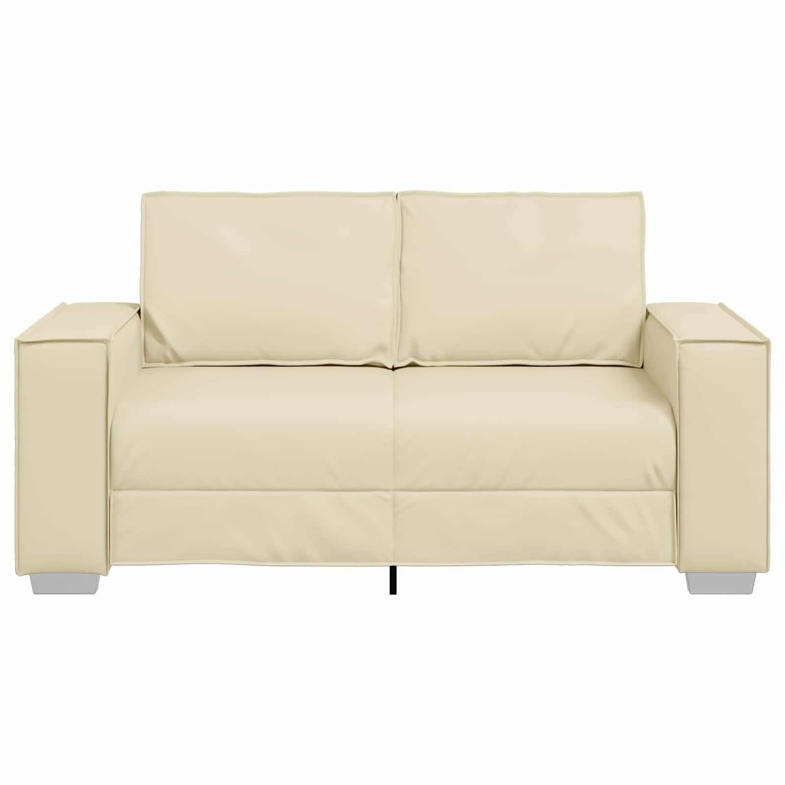 Zweisitzer-Sofa Creme 160 cm Kunstleder