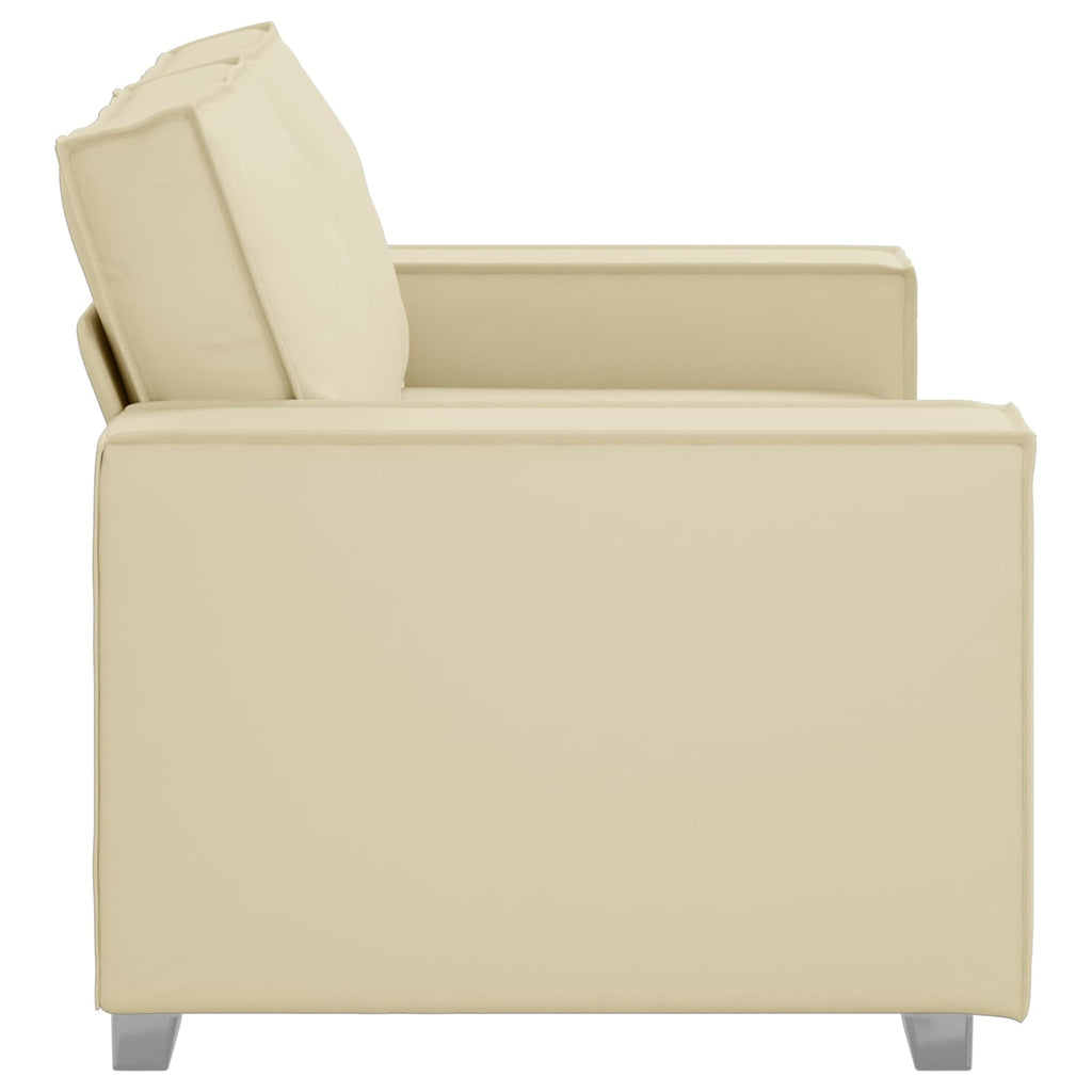 Zweisitzer-Sofa Creme 160 cm Kunstleder
