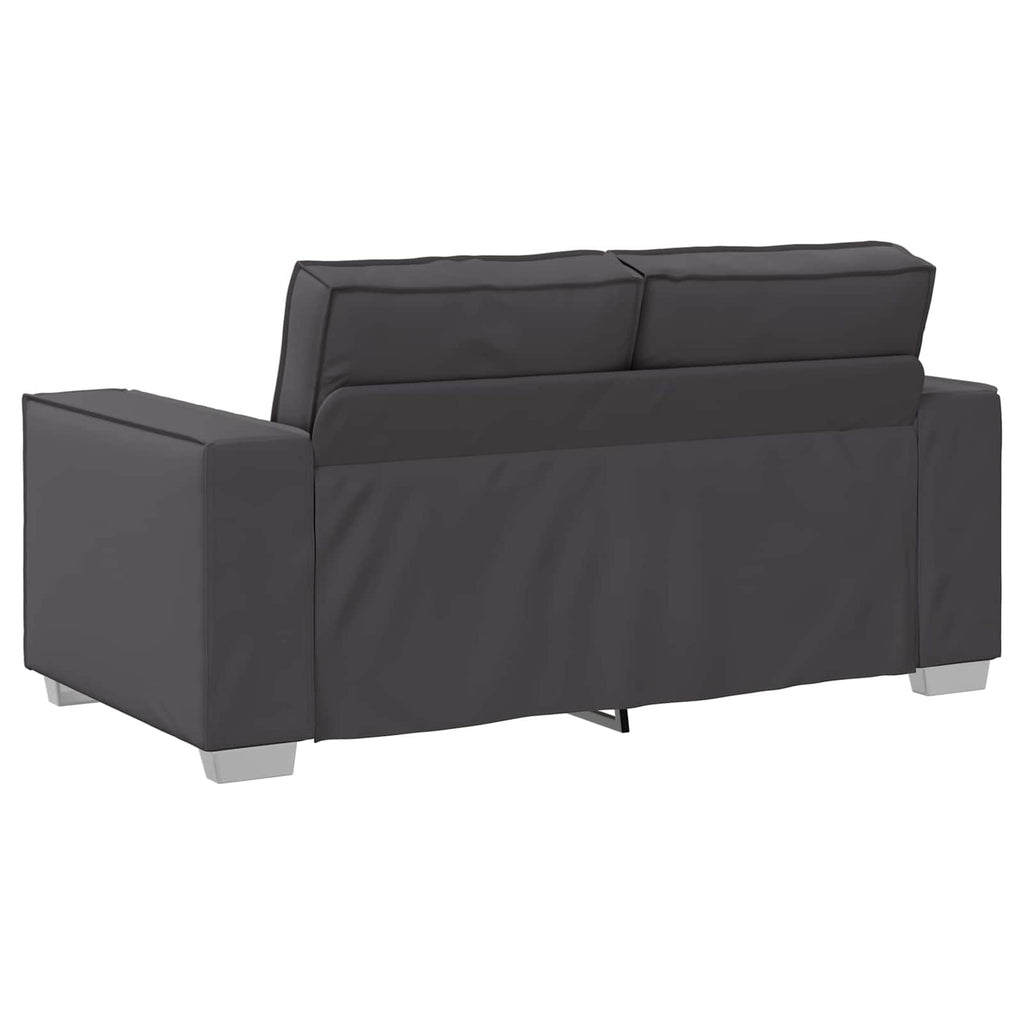 Zweisitzer-Sofa Grau 160 cm Kunstleder