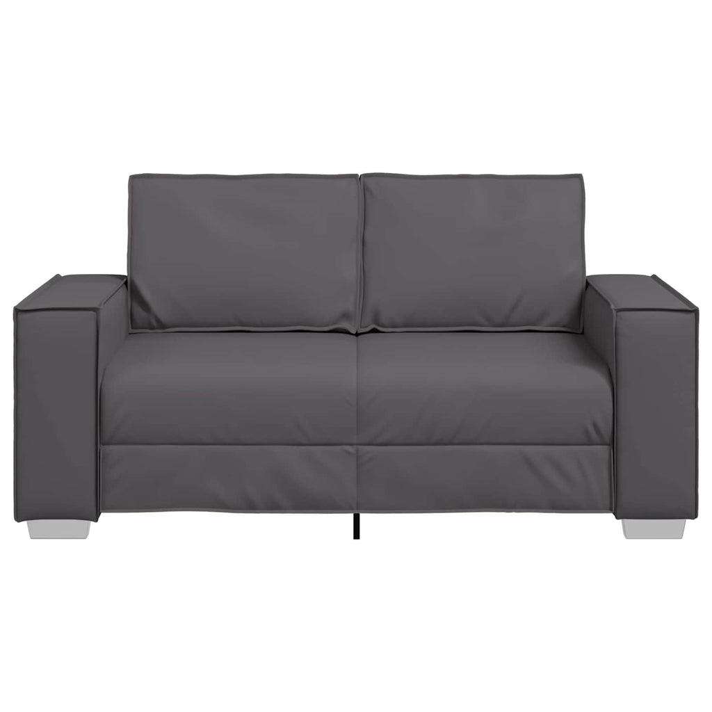 Zweisitzer-Sofa Grau 160 cm Kunstleder