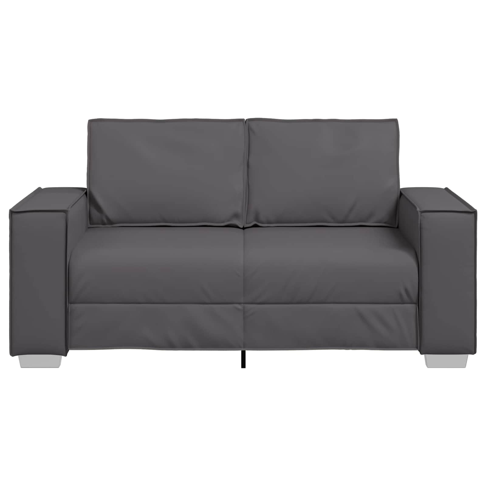 Zweisitzer-Sofa Grau 160 cm Kunstleder