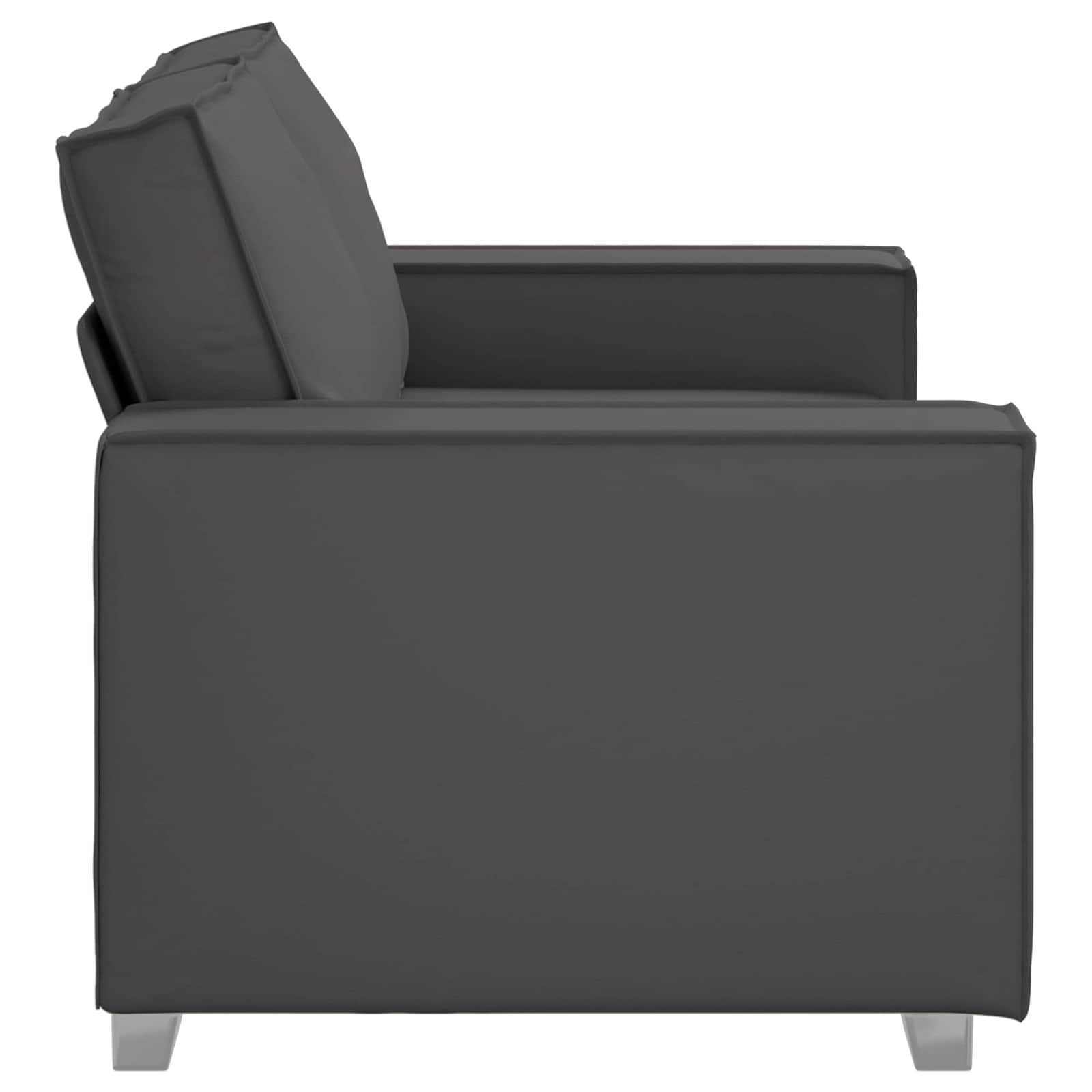 Zweisitzer-Sofa Grau 160 cm Kunstleder