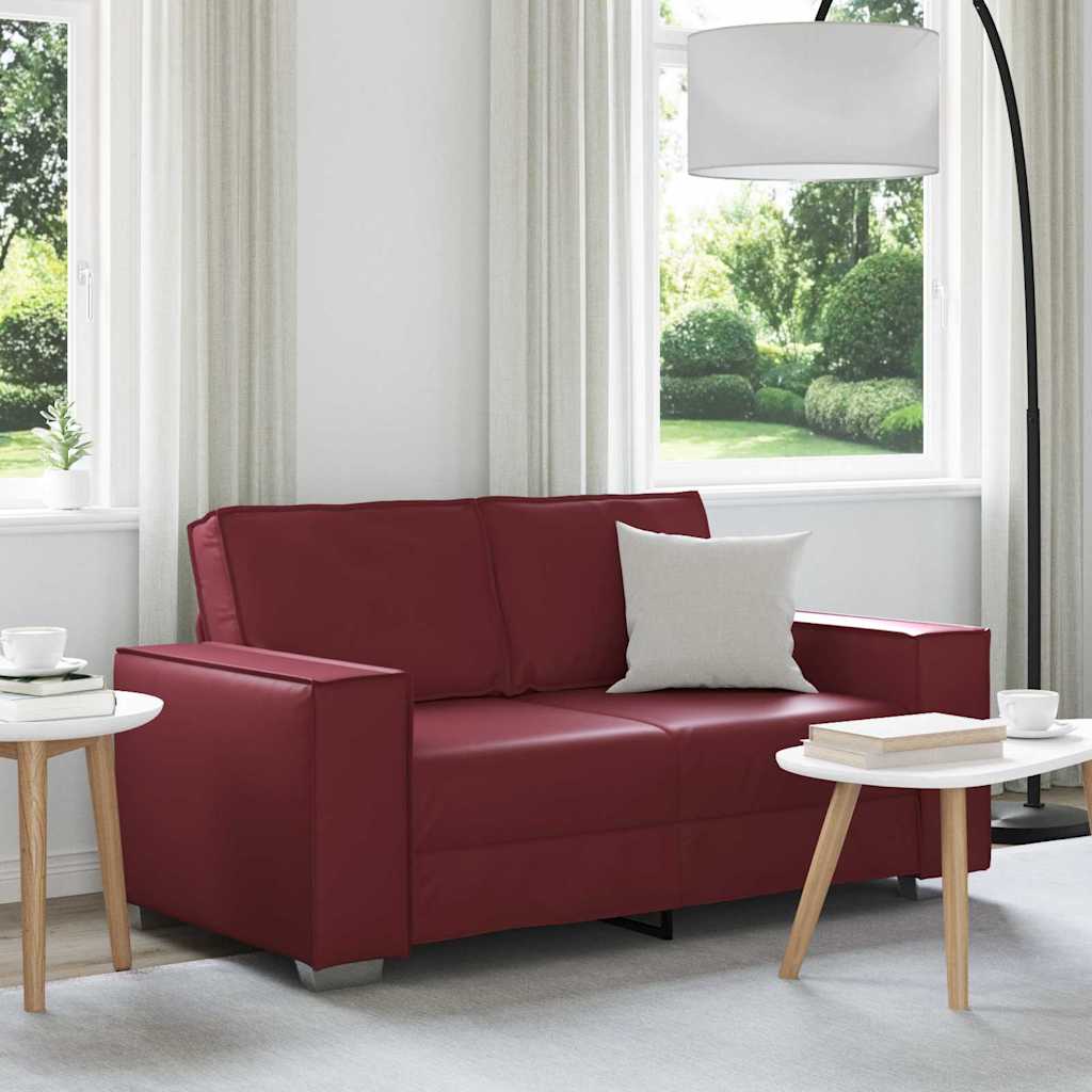 Zweisitzer-Sofa Weinrot 160 cm Kunstleder