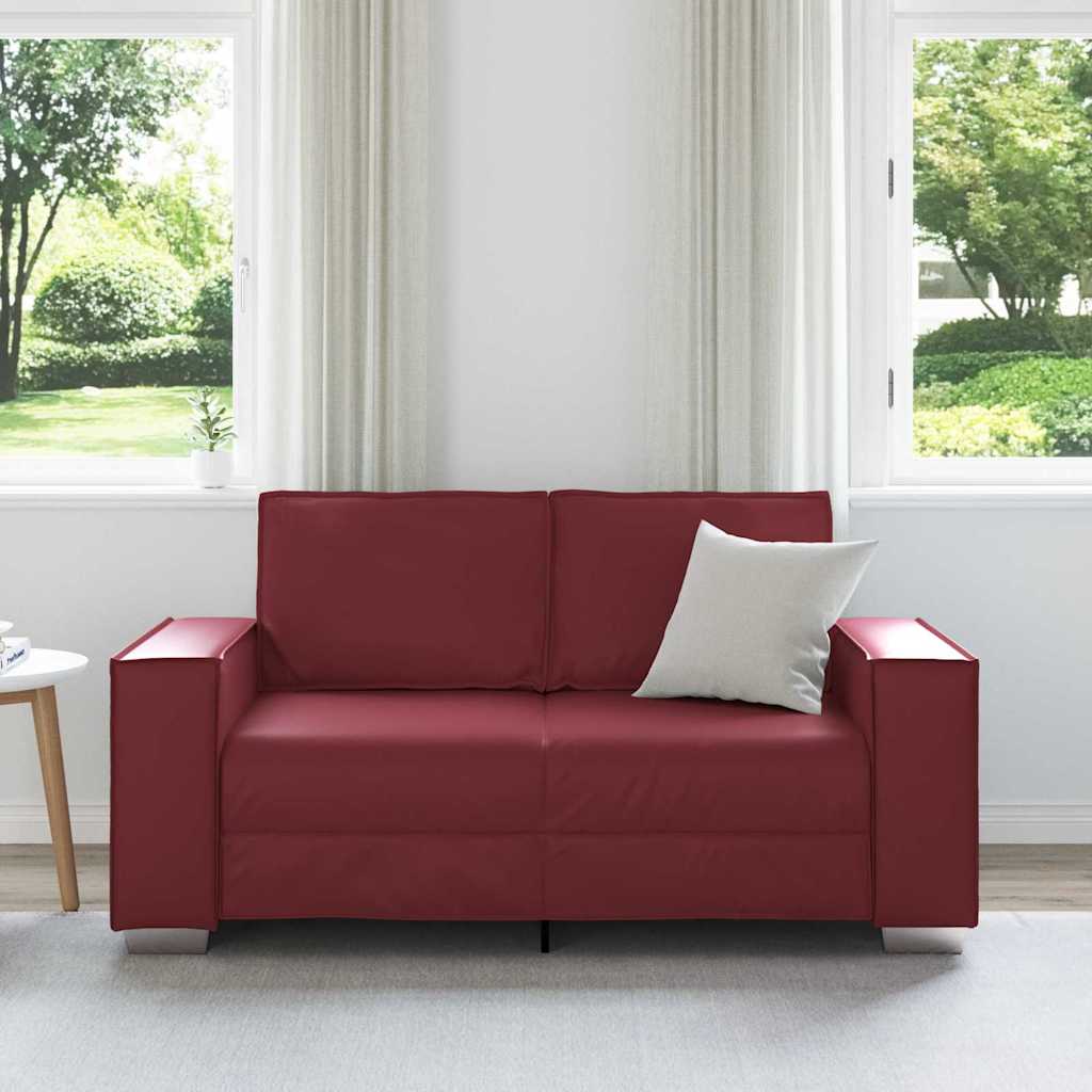 Zweisitzer-Sofa Weinrot 160 cm Kunstleder