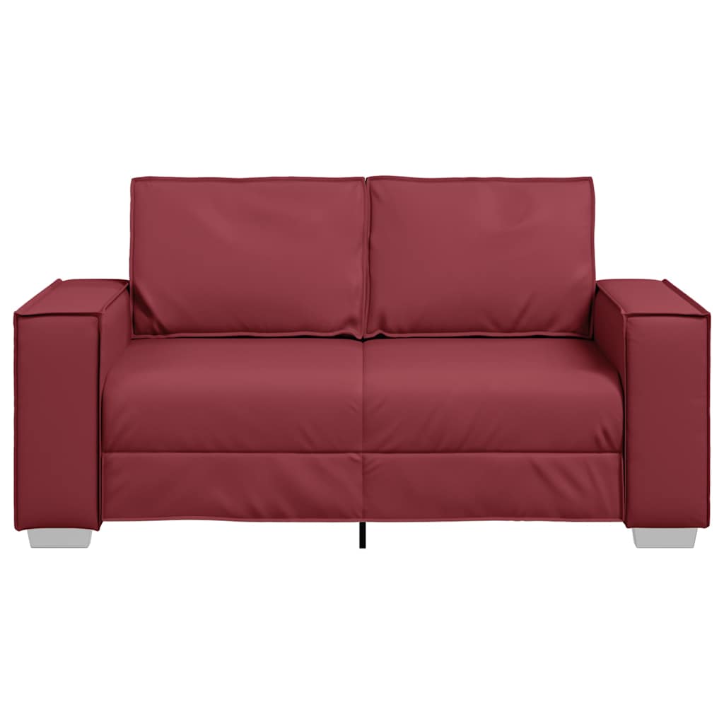 Zweisitzer-Sofa Weinrot 160 cm Kunstleder