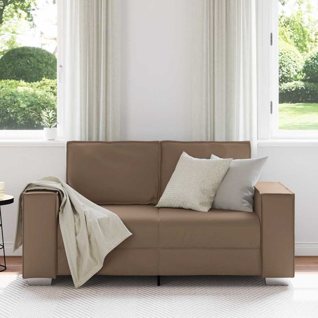 Zweisitzer-Sofa Cappuccino 160 cm Kunstleder