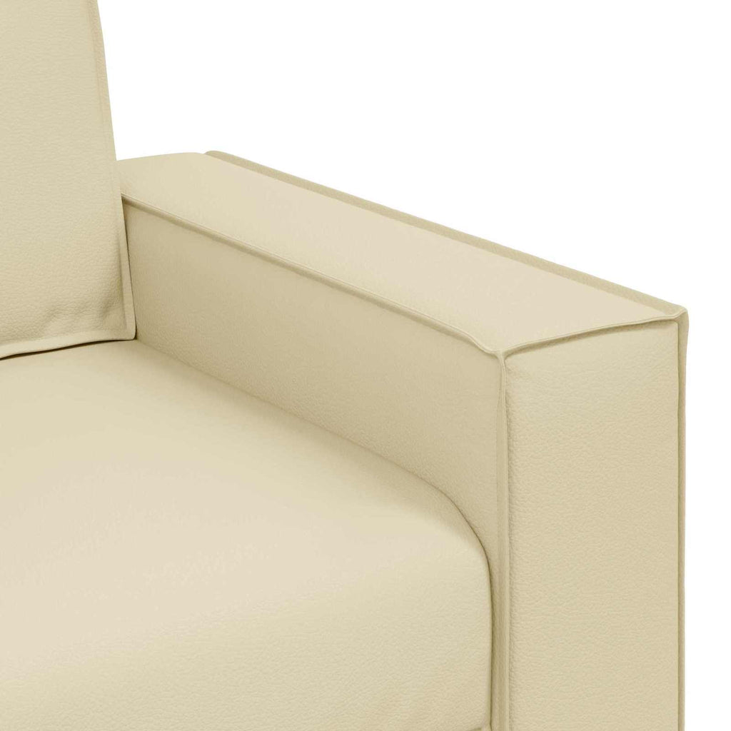 Zweisitzer-Sofa Creme 180 cm Kunstleder