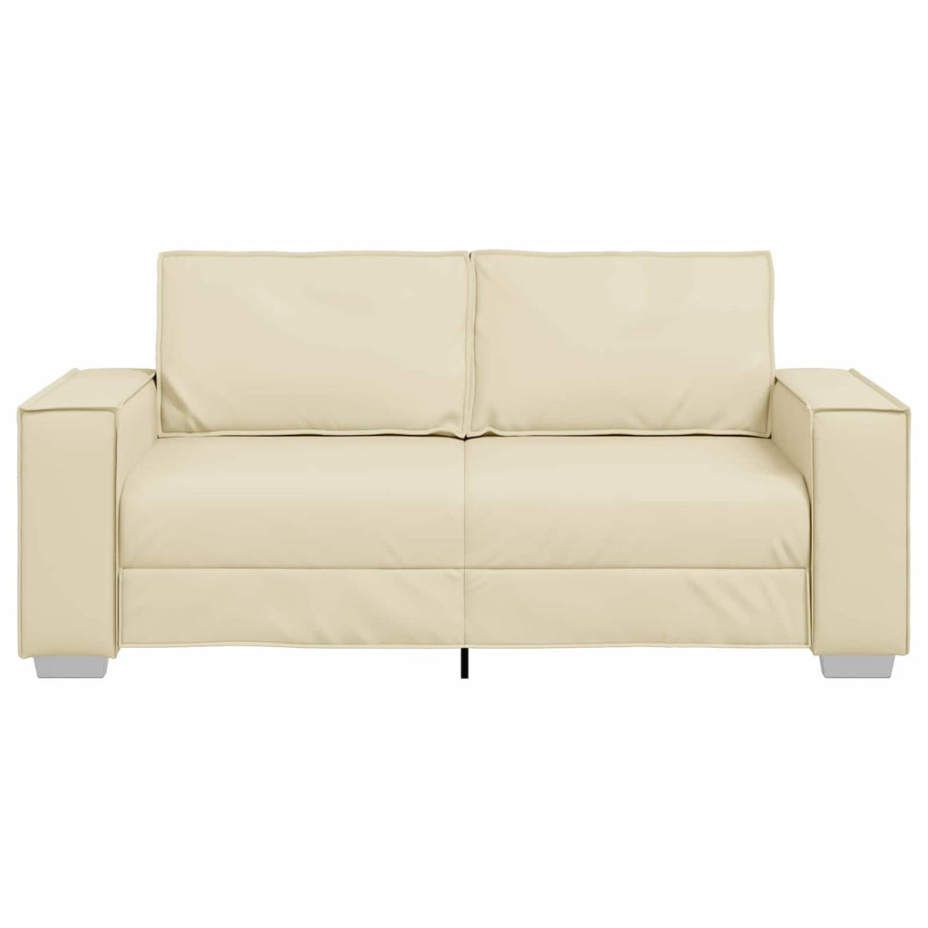 Zweisitzer-Sofa Creme 180 cm Kunstleder